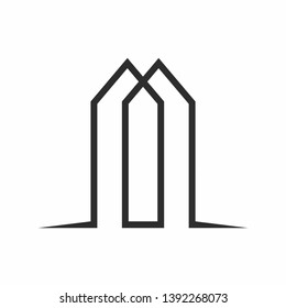 House Building Shape Architecture Business Company Vector Logo Design