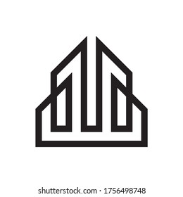 House Building Shape Architecture Business Company Vector Logo Design