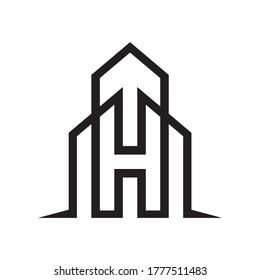 House Building Shape Architecture Business Company Vector Logo Design