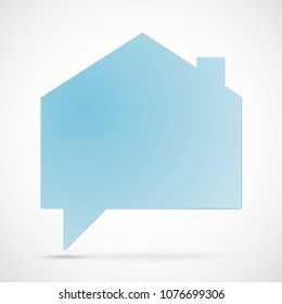 House building shape speech bubble on the white background. Eps 10 vector file.