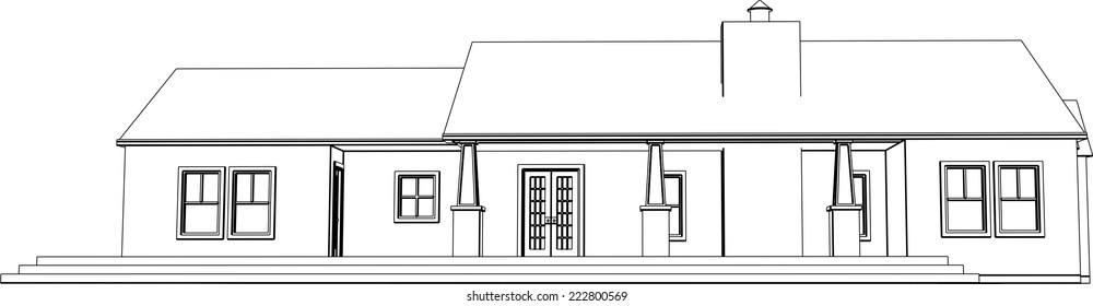 house building sketch