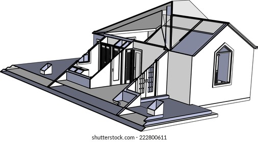 house building sketch