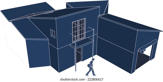 house building sketch
