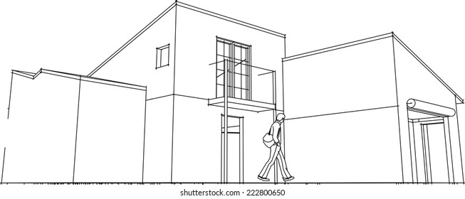 house building sketch