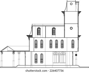 house building sketch