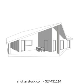 house building sketch