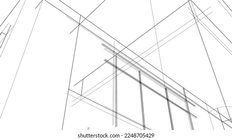 house building sketch architectural 3d illustration