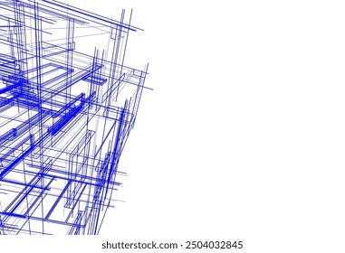 Haus Gebäude Skizze architektonische 3D-Illustration