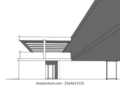 House building sketch architectural 3d rendering