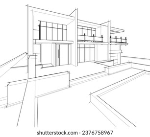 house building sketch architectural drawing