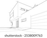 house building sketch architecture 3d illustration