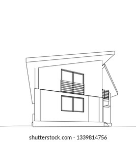 house building sketch architecture 3d illustration