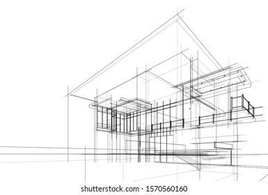 house building sketch architecture