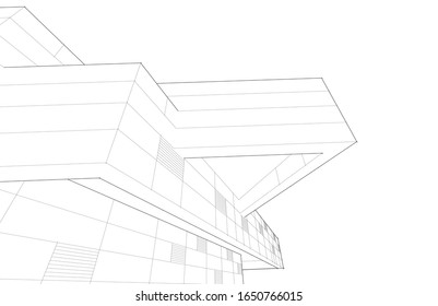 house building sketch architecture 3d illustration