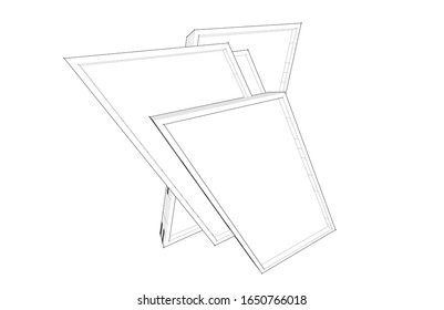 house building sketch architecture 3d illustration