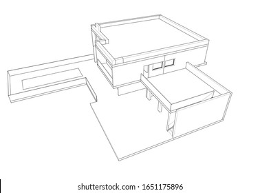house building sketch architecture 3d 