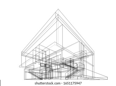 house building sketch architecture 3d 