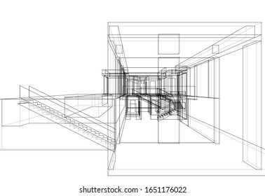 house building sketch architecture 3d 