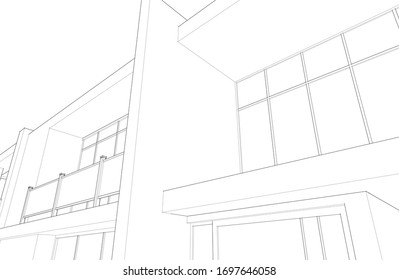 house building sketch architecture 3d 