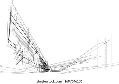 house building sketch architecture 3d 