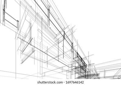 house building sketch architecture 3d 