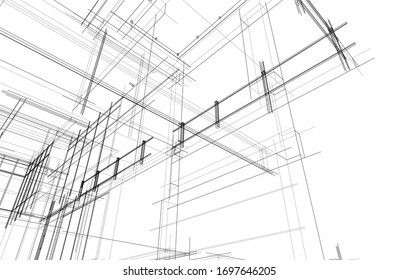 house building sketch architecture 3d 