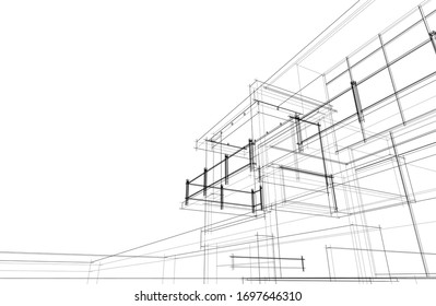 house building sketch architecture 3d 