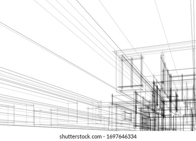 house building sketch architecture 3d 