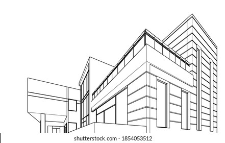 house building sketch architecture 3d 