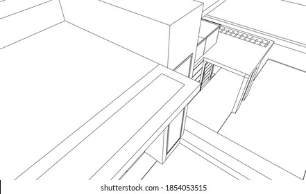 house building sketch architecture 3d 