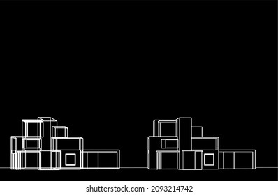 house building sketch architecture 3d illustration