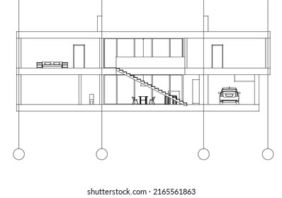 House building sketch architecture 3d illustration