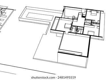 house building sketch architecture 3d 