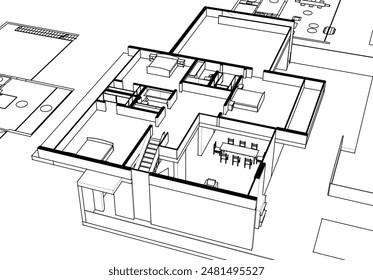 house building sketch architecture 3d 