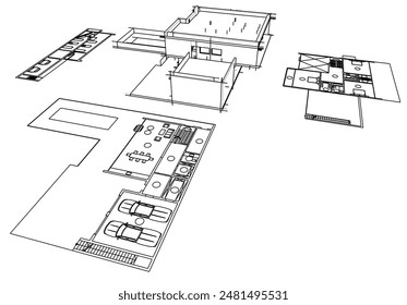 house building sketch architecture 3d 