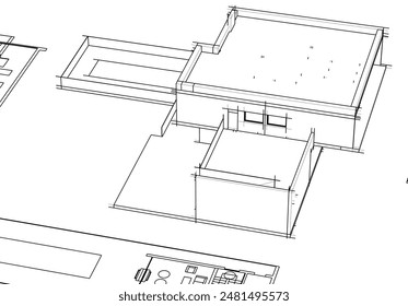 house building sketch architecture 3d 