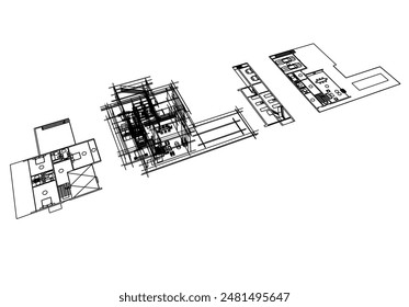 house building sketch architecture 3d 