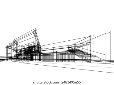 house building sketch architecture 3d 