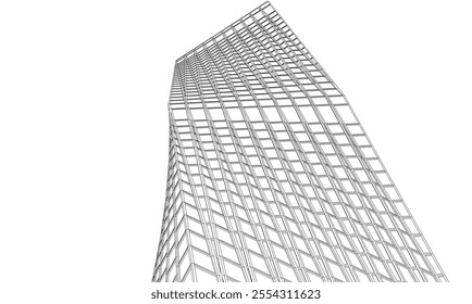 house building sketch architecture 3d illustration