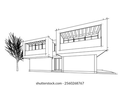 house building sketch architecture 3d 