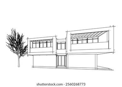 house building sketch architecture 3d 