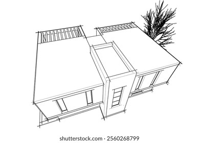 house building sketch architecture 3d 