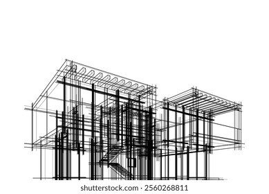 house building sketch architecture 3d 