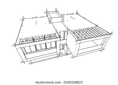 house building sketch architecture 3d 