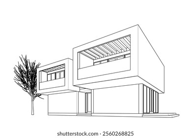 house building sketch architecture 3d 