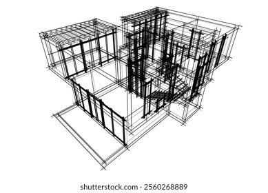 house building sketch architecture 3d 