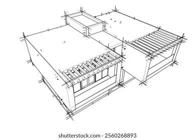 house building sketch architecture 3d 