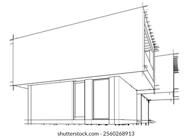 house building sketch architecture 3d 