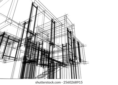house building sketch architecture 3d 
