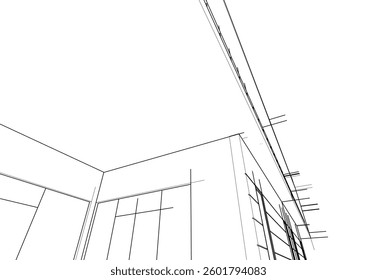 House building sketch architecture 3d illustration